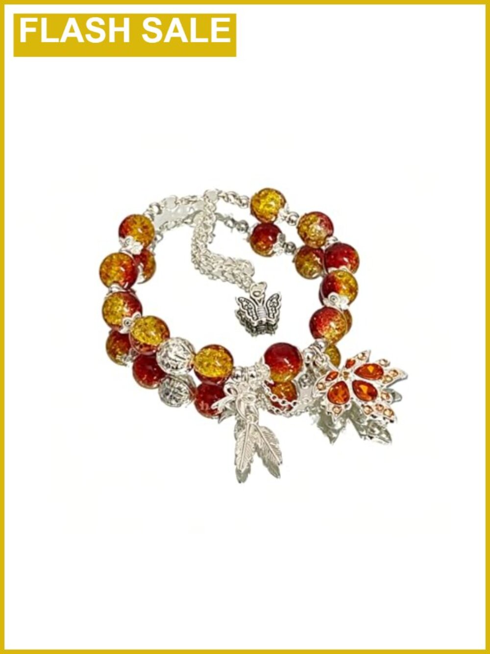 Maple Leaf Charm Strand Bracelet Adjustable Extender Chain Alloy Jewelry